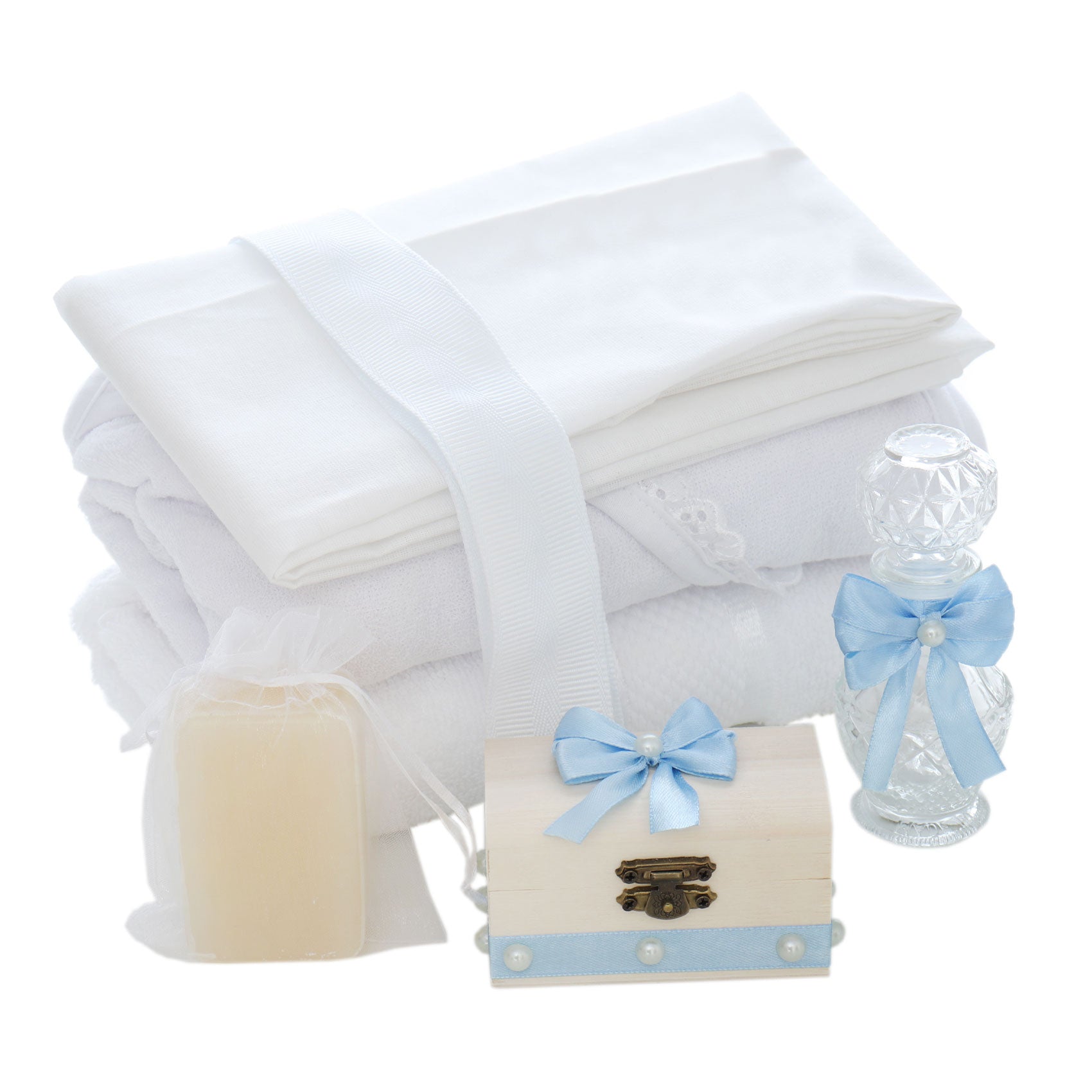 Trusou botez baieti, complet, Mathias, Bleu, 15 piese, REC3118 - imagine 10