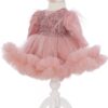 Trusou botez fete, model cu Ursulet, culoare Roz Pudra, Trusou, Rochie si Lumanare, REC3247 - imagine 5