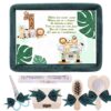 Tava mot baieti, aniversare 1 an, Jungla, Safari, catifea verde inchis 7 piese, 34x25 cm, REC5011/25