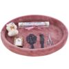 Tavita mot fete, aniversare un an, catifea roz pudrat, 8 piese, 43x32 cm, Recostore®, REC5011/3