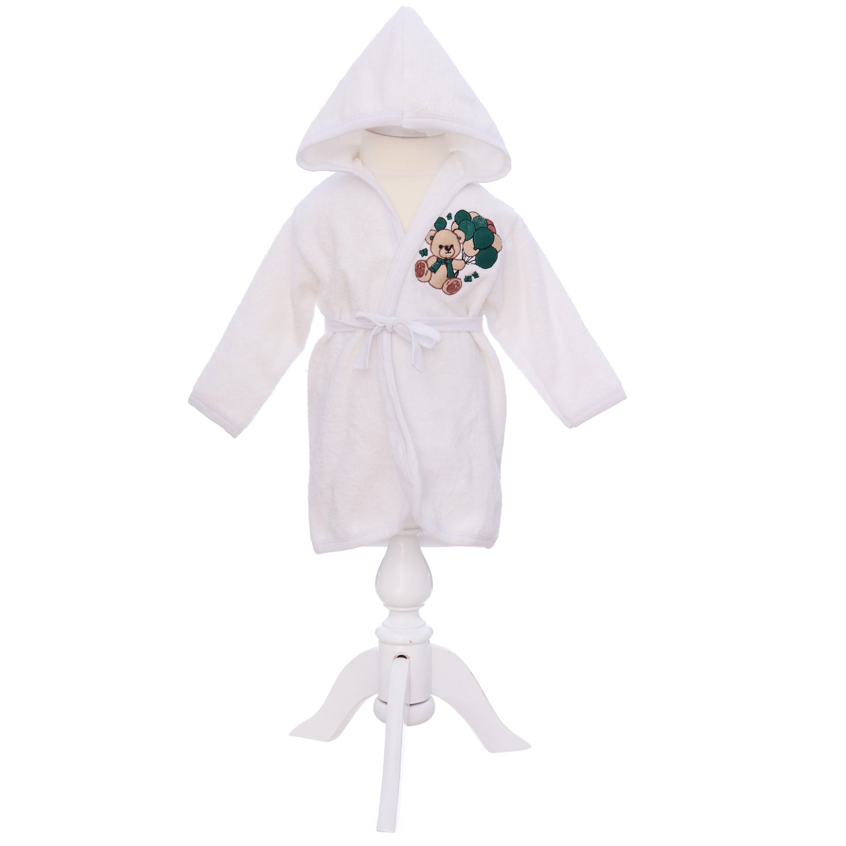 Set prima baita cu nasii, halat, prosop, saculet mirodenii si manusa, model cu Ursulet cu baloane, REC3281 - imagine 3