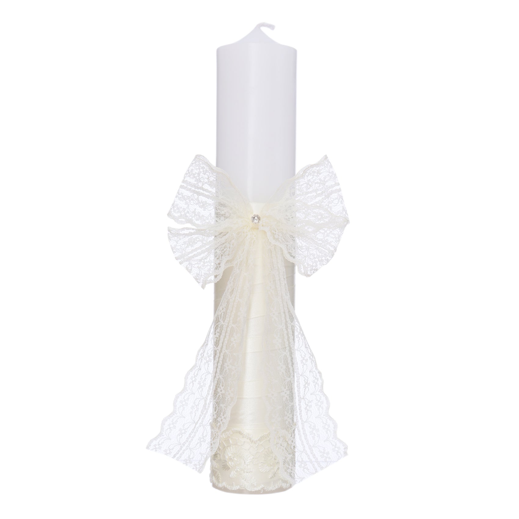 Lumanare ivoire pentru botez, 30x5.5 cm, REC5004/23
