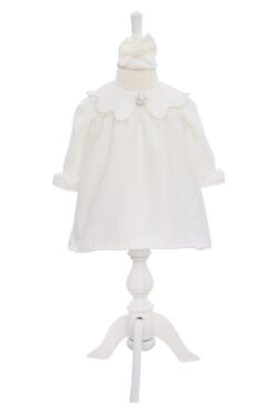 Rochie alba botez fetita, bentita inclusa, REC3260
