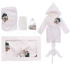 Set prima baita cu nasii, halat, prosop, saculet mirodenii si manusa, model cu Ursulet cu baloane, REC3281