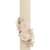Lumanare botez cu detalii florale, 35x6 cm, REC5001/17