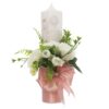 Set trusou botez cu lebada roz pudrat, lumanare si trusou, 8 piese, REC5013/17 - imagine 5