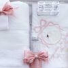 Set trusou botez cu lebada roz pudrat, lumanare si trusou, 8 piese, REC5013/17 - imagine 3