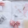 Set trusou botez cu fluturi roz pudrat, lumanare si trusou, 8 piese, REC5013/20 - imagine 3