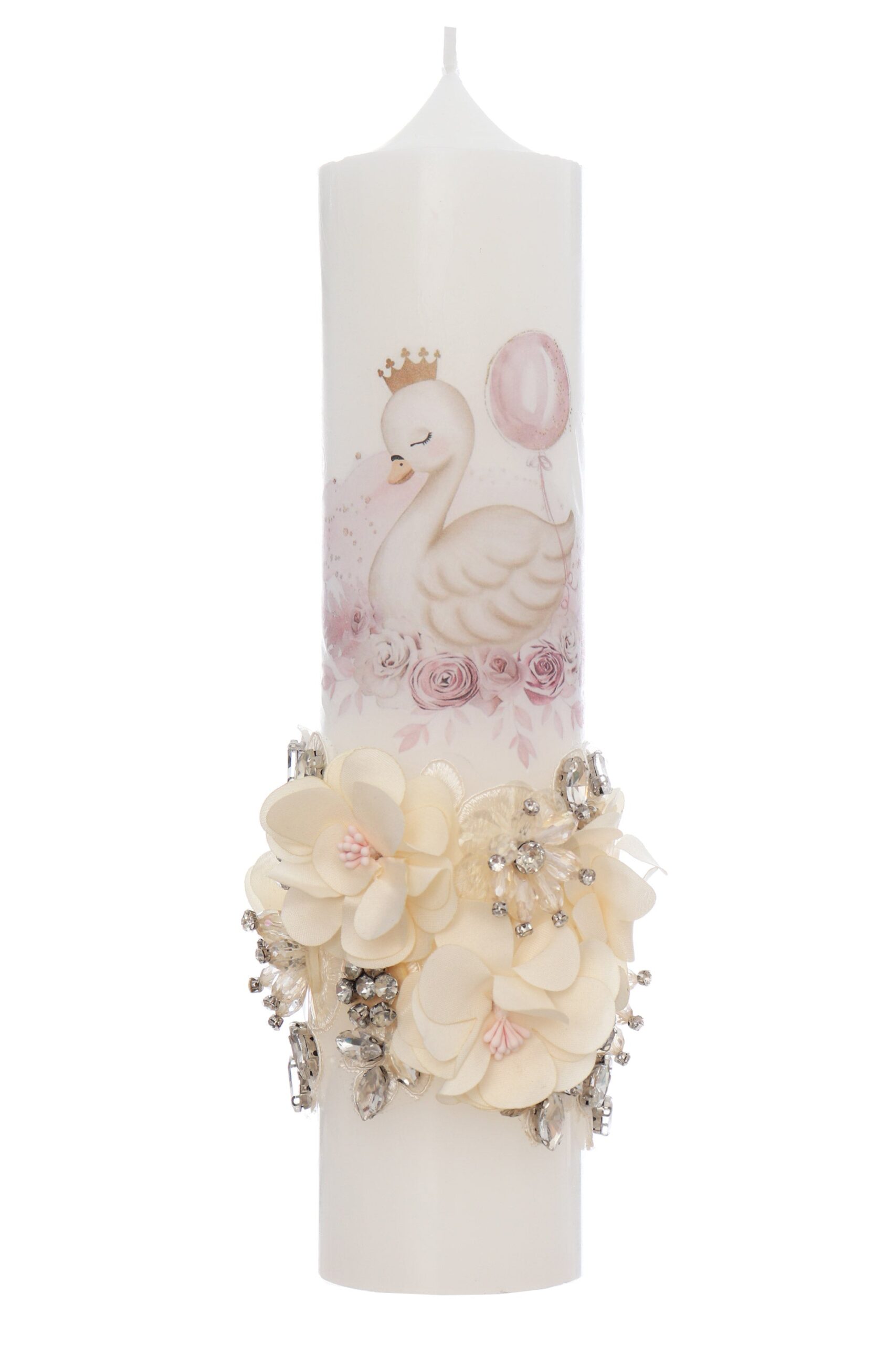 Set trusou botez cu lebada ivoire, lumanare si trusou, 10 piese, REC3380 - imagine 6