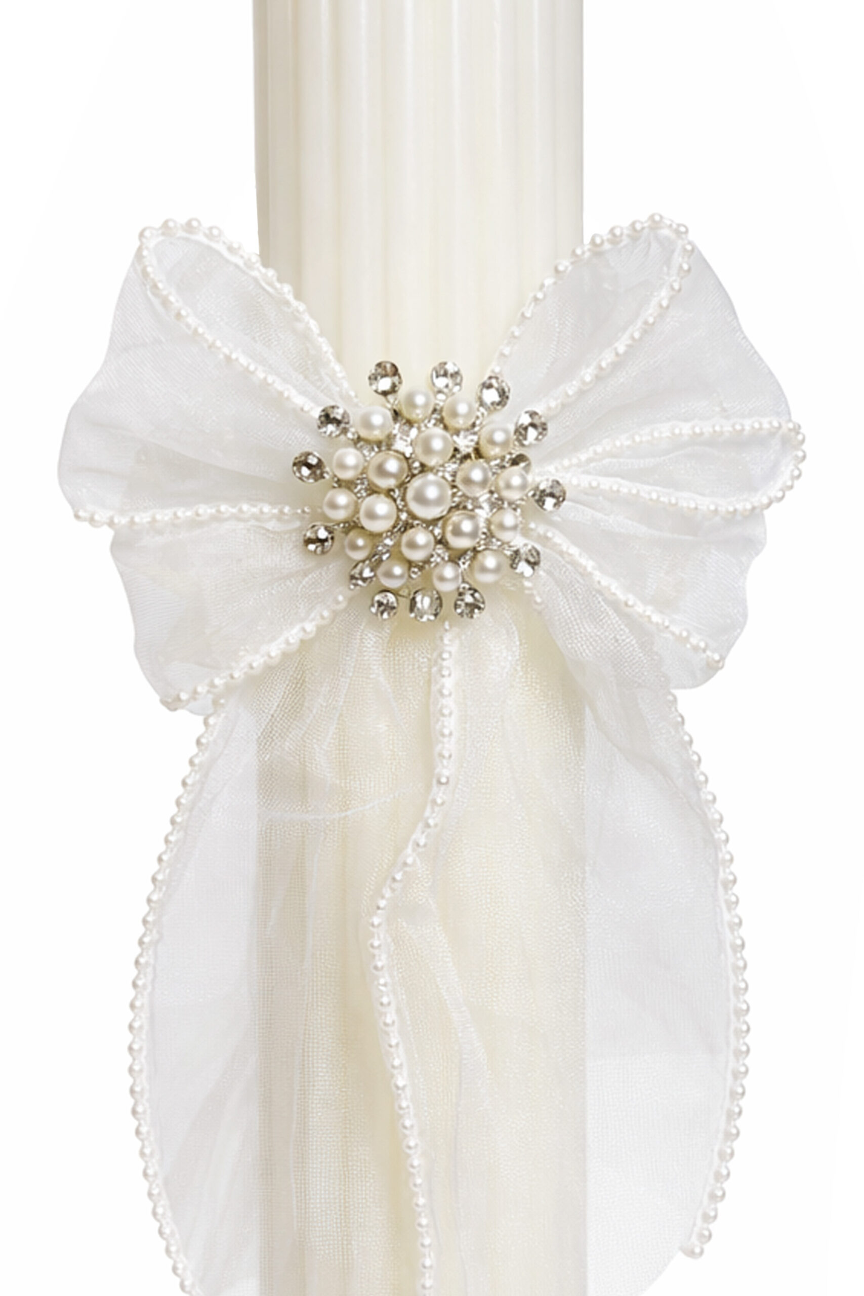 Lumanare botez cu fundita eleganta, 35x6 cm, Recostore®, REC5001/55 - imagine 2