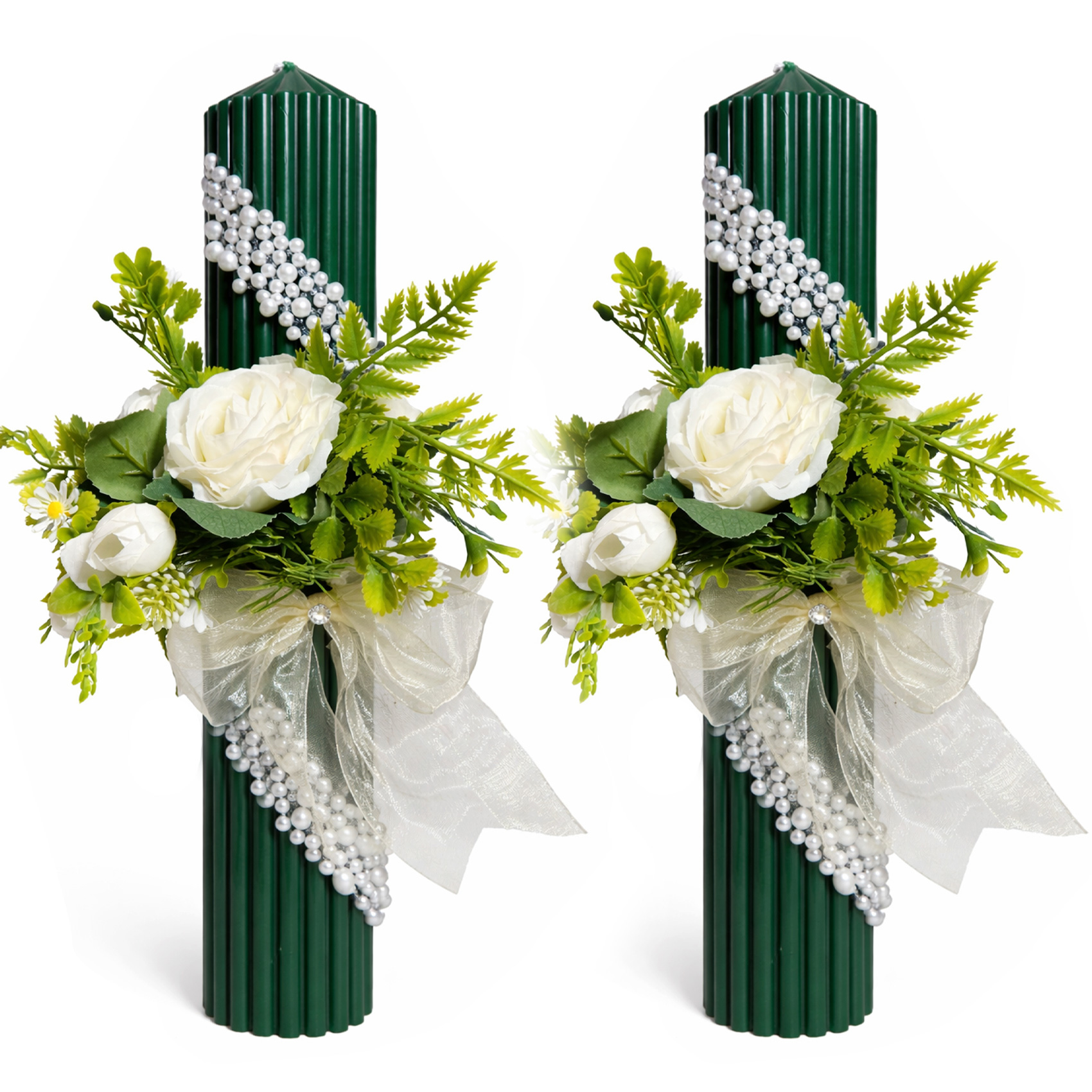 Lumanari elegante pentru nunta/cununie, set 2 lumanari, Recostore®, REC5001/58