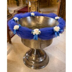 Decor cristelnita, tull albastru cu flori albe, 3M, Recostore®,  REC5014/1