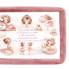 Set turta fete, aniversare 1 an, model balerine, catifea roz pudrat, 10 piese, REC5011/38 - imagine 2