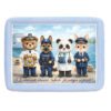 Set tava mot baiat, aniversare 1 an, model capitan, pilot, jandarm si doctor, catifea bleu, 10 piese, REC5011/47 - imagine 4