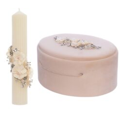 Set trusou botez elegant, lumanare si trusou, 10 piese, REC3381