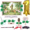 Tava pentru taiere mot, model cu Jungla, Verde, 10 piese, 35x20 cm, REC1967/372