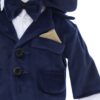 Costum din catifea pentru botez, 5 piese, bleumarin, REC3405 - imagine 2