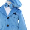 Costum din catifea pentru botez, 5 piese, bleu, REC3406 - imagine 2