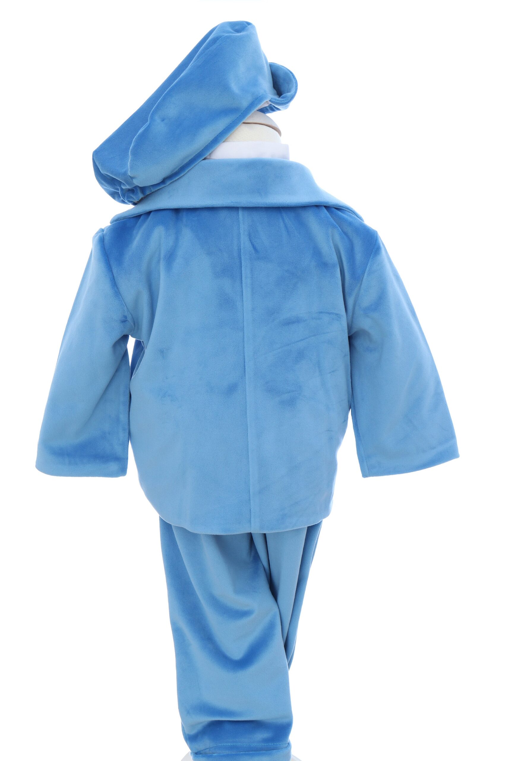 Costum din catifea pentru botez, 5 piese, bleu, REC3406 - imagine 4
