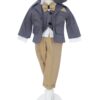 Costum elegant pentru botez, 5 piese,  gri-crem, REC3411