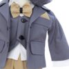 Costum elegant pentru botez, 5 piese, gri-crem, REC3411 - imagine 2