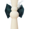 Lumanare botez cu papion verde, lumanare tip clepsidra, 26x6 cm, Recostore®, REC5007/1 - imagine 2