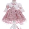 Trusou elegant pentru botez fete, roz pudrat, 13 piese, REC3399 - imagine 3