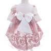 Trusou elegant pentru botez fete, roz pudrat, 13 piese, REC3399 - imagine 5