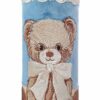 Lumanare botez cu ursulet brodat, bleu, 30x7 cm, REC5002/47 - imagine 4