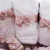 Trusou cu lebada pentru botez fetita, 9 piese, roz pudrat, Recostore®, REC3425 - imagine 6