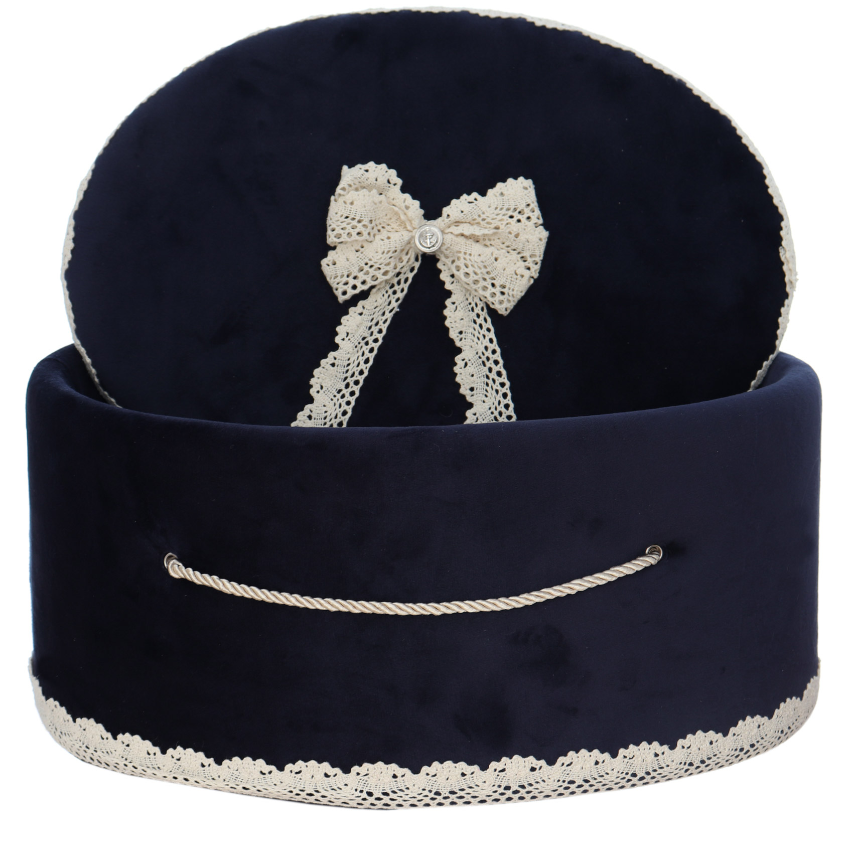 Cutie transport trusou din catifea buretata, bleumarin, Recostore®, REC3421