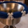 Decor elegant pentru cristelnita, tull bleumarin cu fundite, 3M, Recostore®, REC5016/8 - imagine 2
