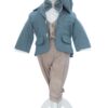 Costum elegant pentru botez, 5 piese,  verde deschis-crem, REC3451