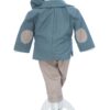 Costum elegant pentru botez, 5 piese,  verde deschis-crem, REC3451 - imagine 4