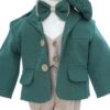 Costum elegant pentru botez, 5 piese, verde-crem, REC3452 - imagine 2