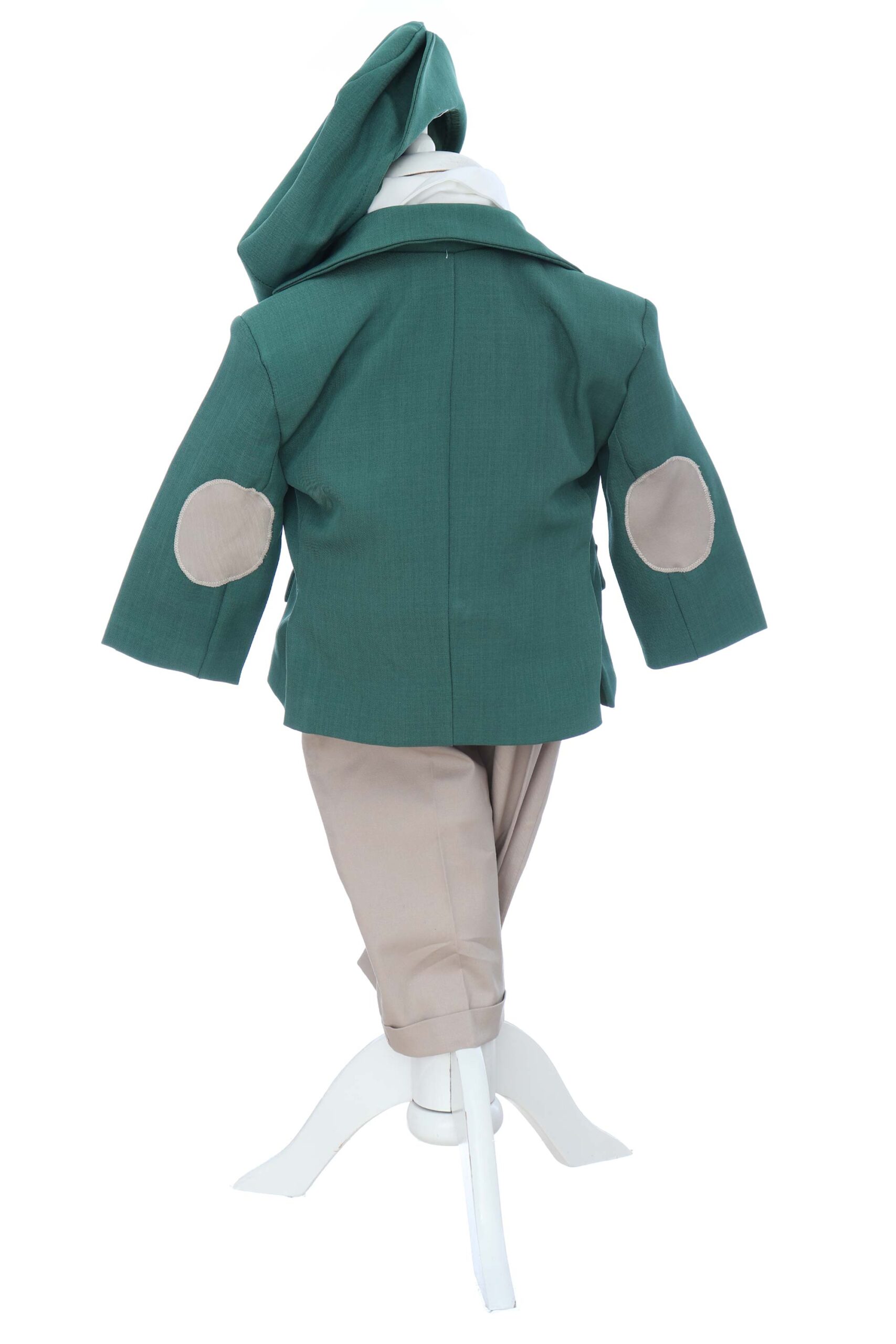 Costum elegant pentru botez, 5 piese, verde-crem, REC3452 - imagine 4