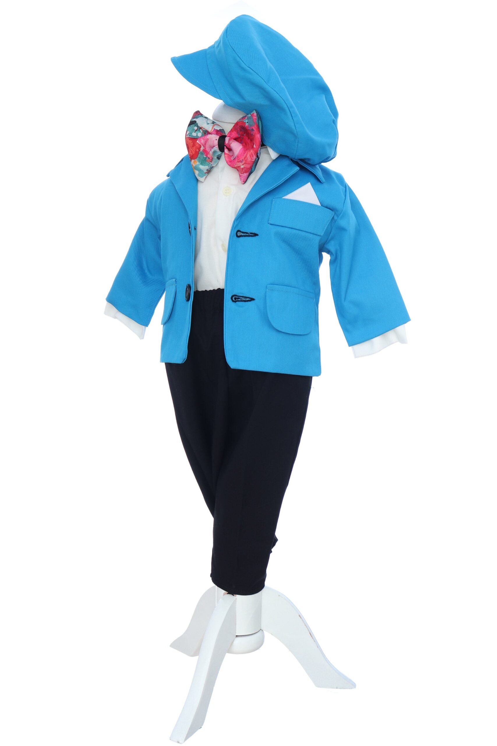 Costum turcoaz pentru botez, 5 piese, REC3456 - imagine 3