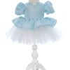 Rochita eleganta pentru botez, bleu, 2 piese, rochie si bentita,  REC3459 - imagine 4