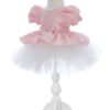 Rochita eleganta pentru botez, roz, 2 piese, rochie si bentita, REC3461 - imagine 4