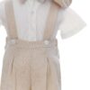 Costum crem de vara pentru botez, 4 piese, REC3470 - imagine 2