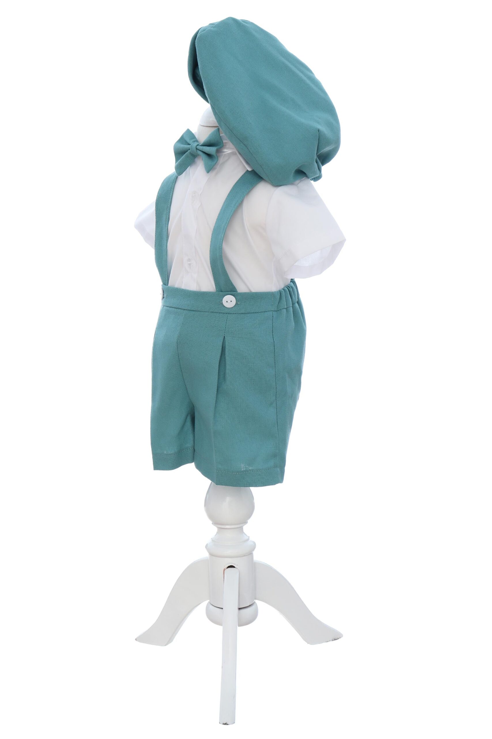 Costum verde de vara pentru botez, 4 piese, REC3471 - imagine 3