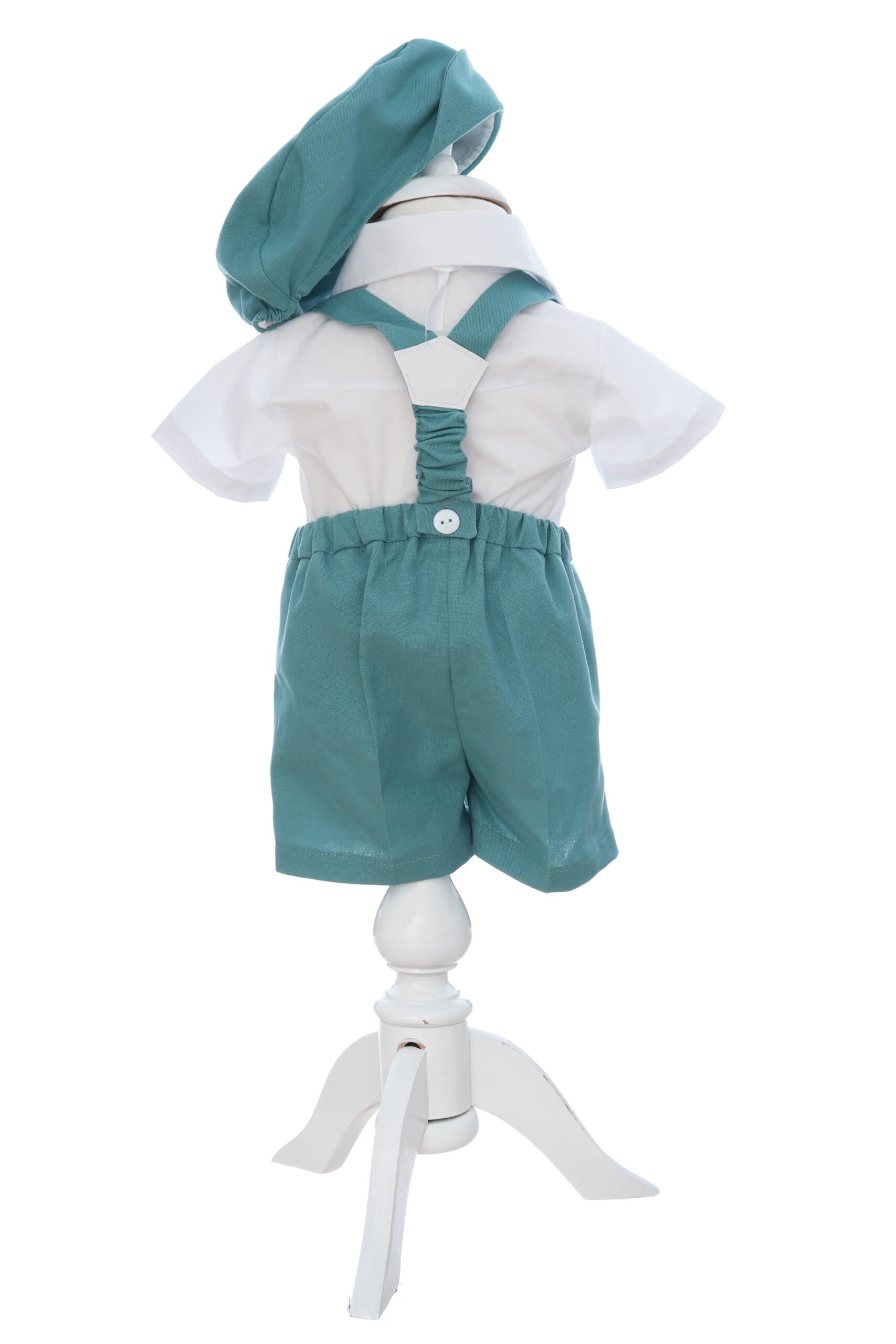 Costum verde de vara pentru botez, 4 piese, REC3471 - imagine 4