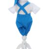 Costum turcoaz cu maneca scurta pentru botez, 4 piese, REC3474 - imagine 4