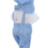 Costum bleu cu maneca scurta pentru botez, 4 piese,  REC3475 - imagine 3