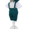 Costumas cu maneca scurta pentru botez, verde, 4 piese, REC3476 - imagine 3
