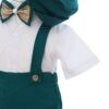 Costumas cu maneca scurta pentru botez, verde, 4 piese, REC3476 - imagine 4