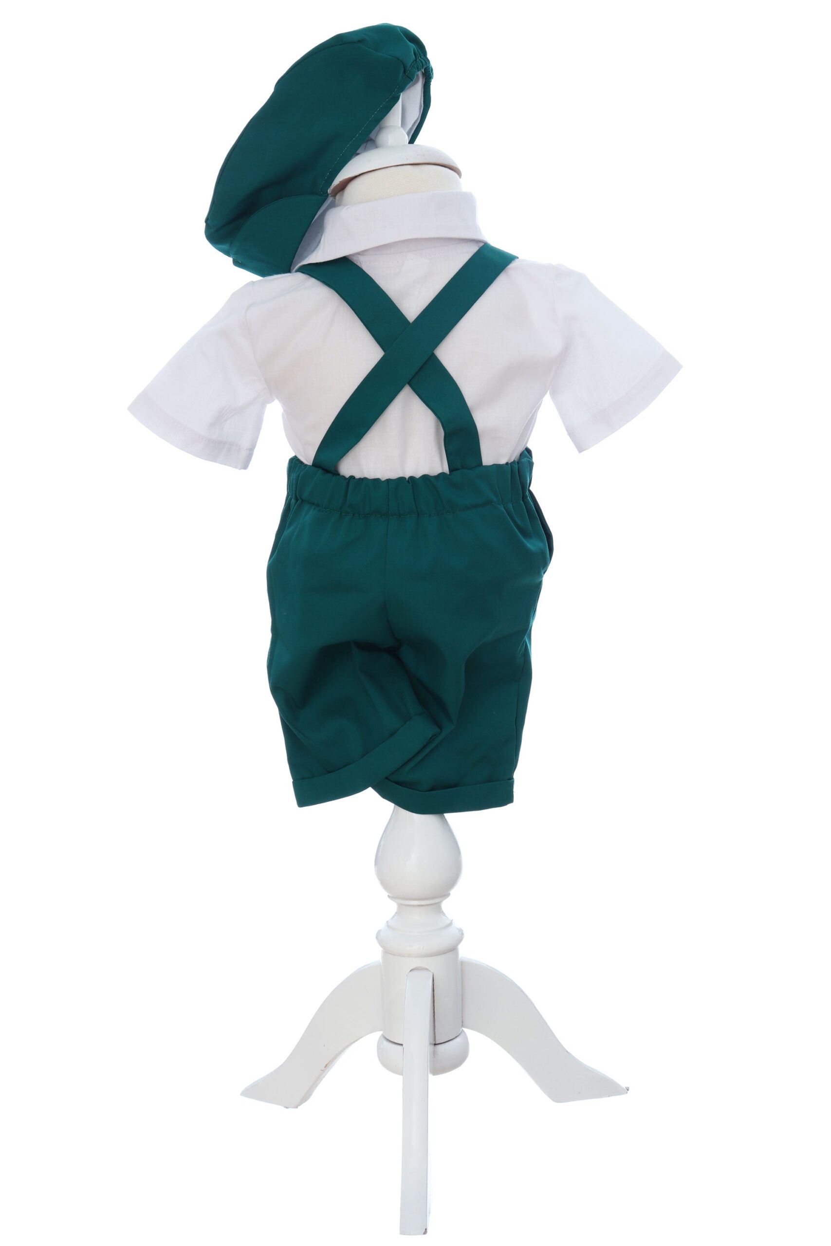 Costumas cu maneca scurta pentru botez, verde, 4 piese, REC3476 - imagine 5