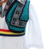 Costumas popular pentru botez baietel, alb-turcoaz, 6 piese, REC3493 - imagine 3
