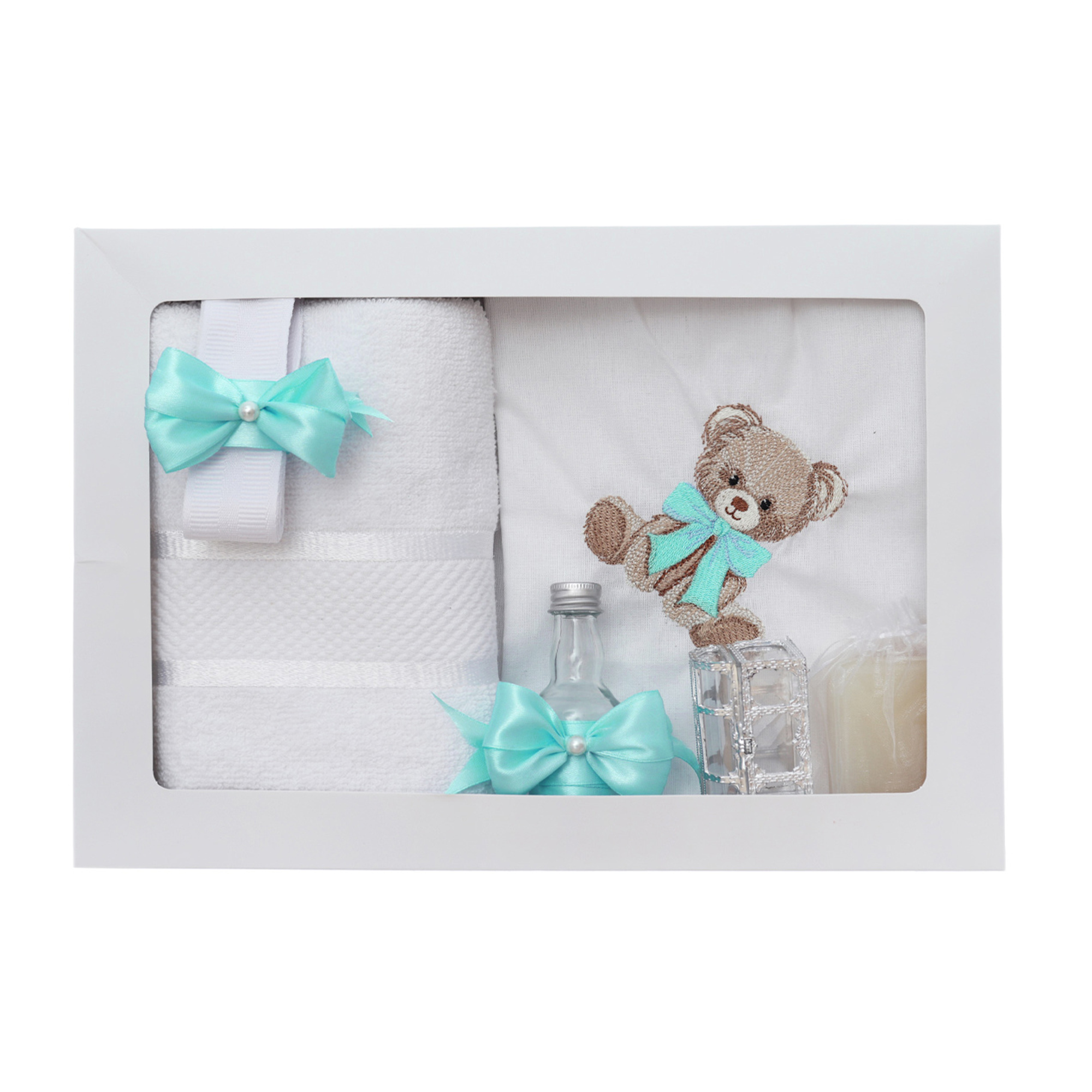 Set trusou elegant pentru botez baietel, model ursulet, 14 piese, REC3447 - imagine 9