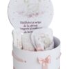 Trusou pentru botez de fete, Model cu Lebada, roz pudrat, 8 piese, Recostore®, REC2624 - imagine 3